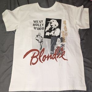 Blondie Nites White Graphic Tee with Red and Black Print